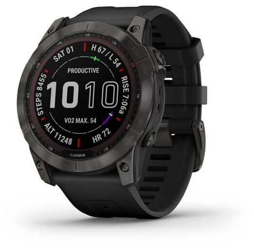 Умные часы Garmin FENIX 7 Sapphire Solar серый/черный