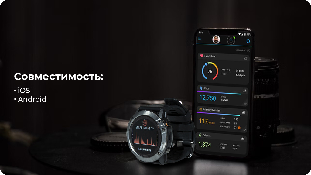 Умные часы Garmin Fenix 6X Pro Черные